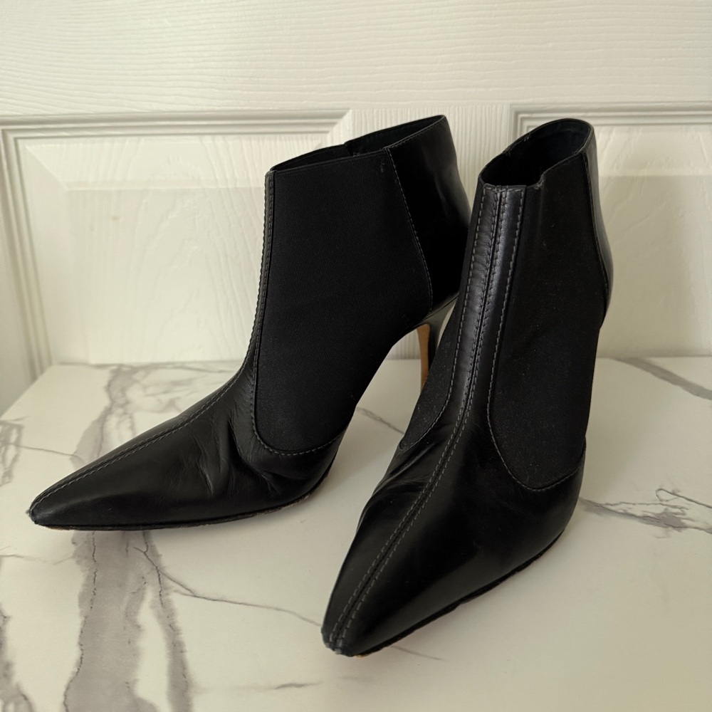 Manolo Blahnik Sleek Black Ankle Boots